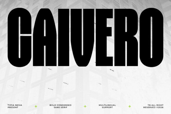 Caivero: Mastering the Super Condensed Bold Sans Display Font