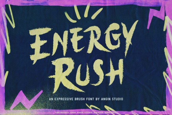 Unleash Creativity with Energy Rush: The Dynamic Dry Brush Display Font